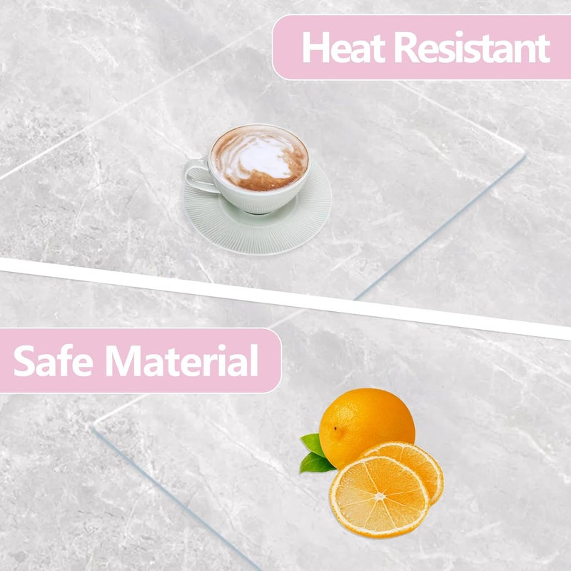 Amerbro Clear Makeup Mat for Vanity to Protect Vanity Desk Top, PVC Vanity Mat, Easy to Clean Vanity Desk Mat Clear Desk Pad - Vanity Makeup Pads Waterproof and Oilproof, 31.5x15.7in - Transparent - Image 5